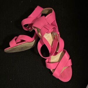 J. Crew Vibrant Pink Strappy Sandals